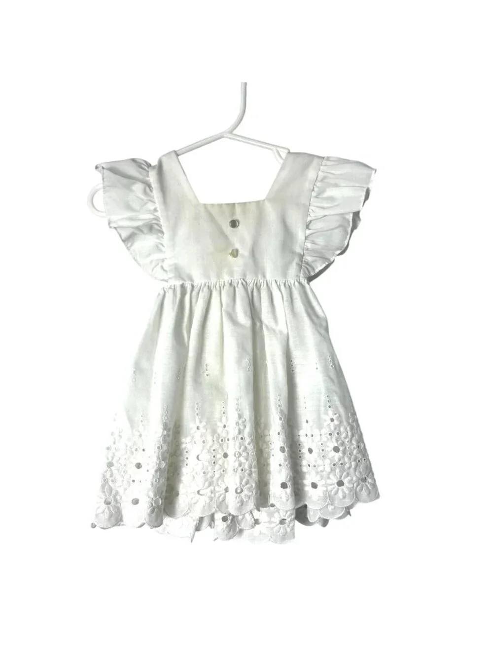 Vintage C.I. Castro & Co Toddler Eyelet Top White Tie Back Blouse 18M? Used Heir